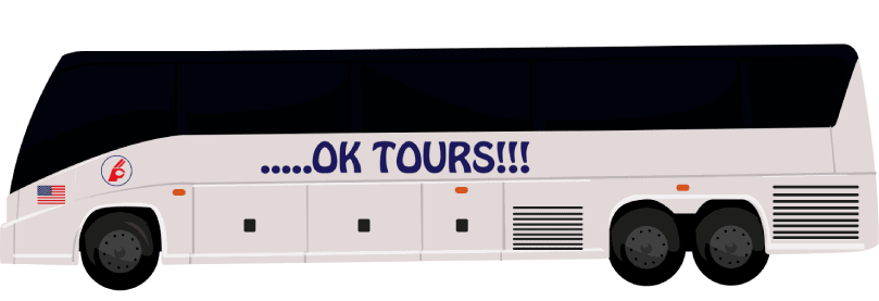 A bus with the words ok tours on it.